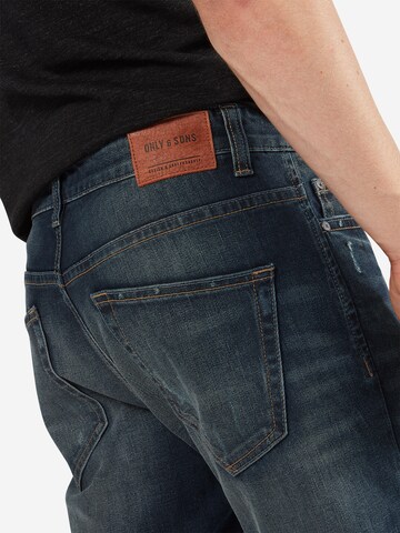 Regular Jean Only & Sons en bleu