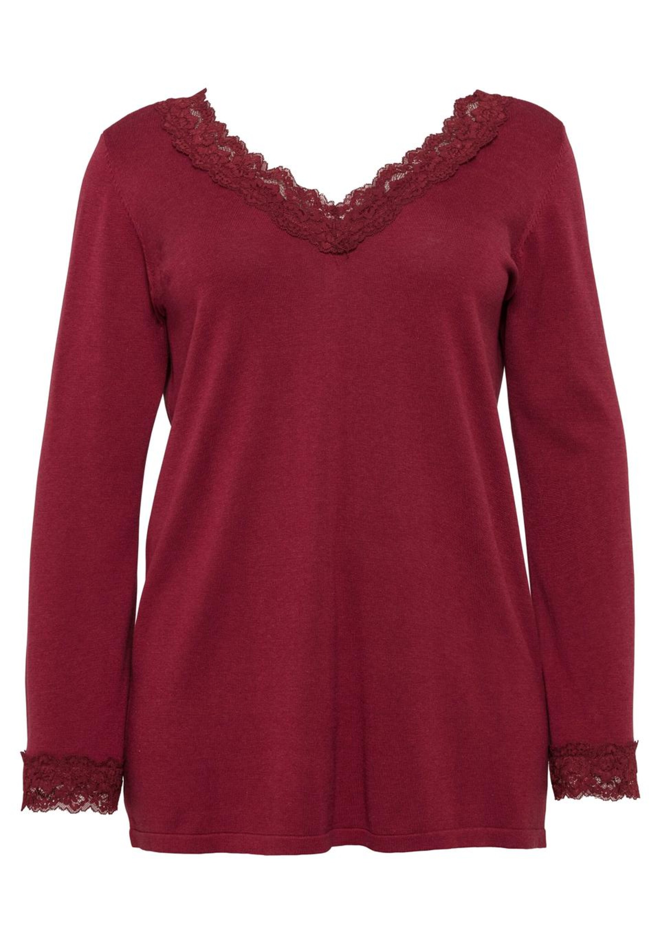 sheego style - Pullover in rubinrot