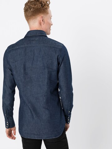 Coupe slim Chemise G-Star RAW en bleu : derrière