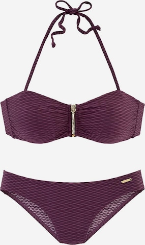 BRUNO BANANI Bandeau Bandeau-Bikini in Lila: predná strana