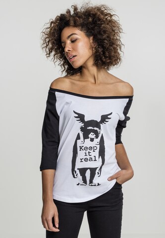 Tricou 'Banksy´s Graffiti' de la Mister Tee pe alb: față