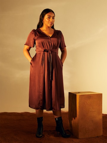Burgundy Satin Look by GMK Curvy Collection