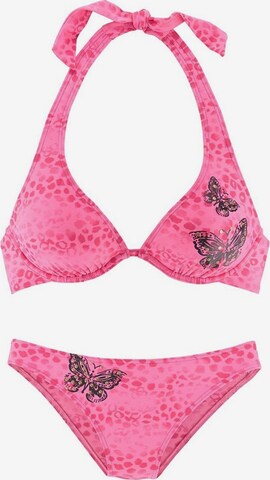 HOMEBOY BEACH Triangel Bikini in Pink: predná strana
