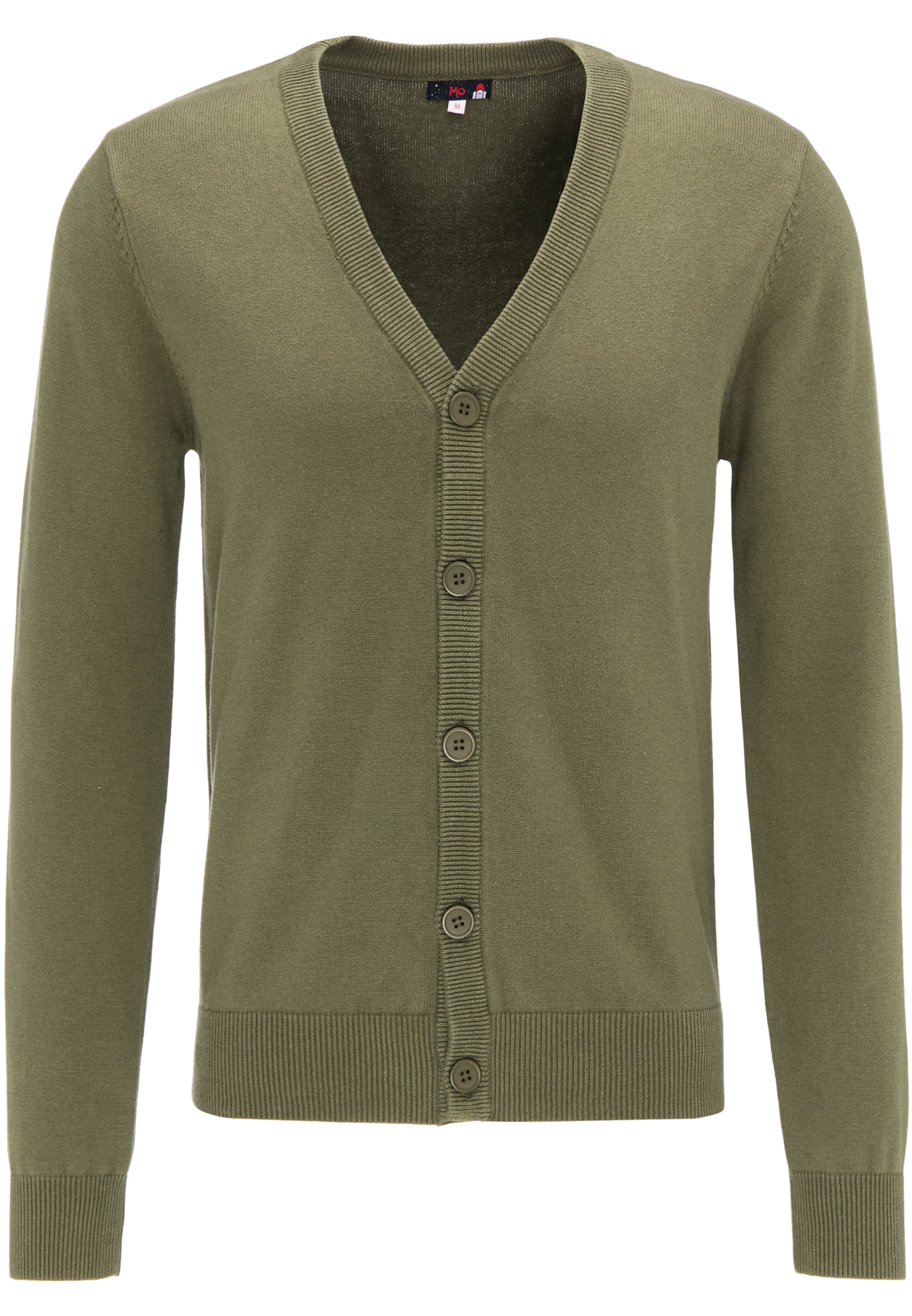 MO - Gebreid vest in de kleur Olijfgroen