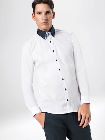 OLYMP - Ajuste estrecho Camisa 'Level 5 City Uni' en blanco: frente