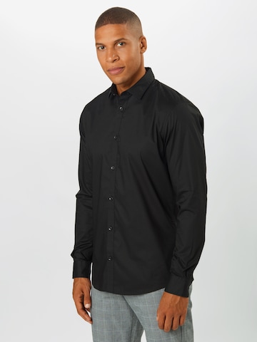 Coupe slim Chemise 'Sane' Only & Sons en noir : devant