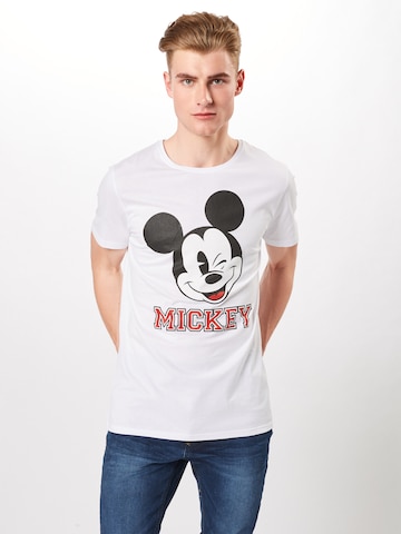 T-Shirt 'Mickey College' Mister Tee en blanc