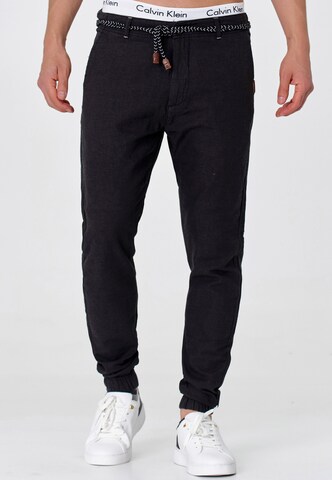 INDICODE JEANS Regular Leinenhose ' Blnda ' in Schwarz: predná strana