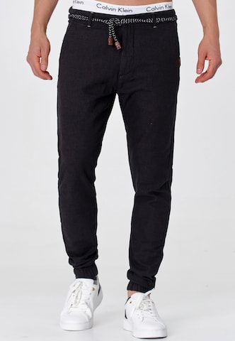 INDICODE JEANS Regular Pants ' Blnda ' in Black: front