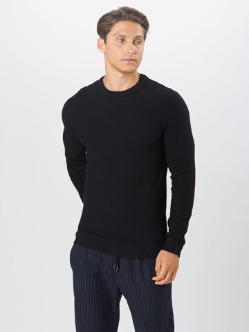 JACK & JONES Regular fit Trui 'JJEAaron' in Zwart: voorkant