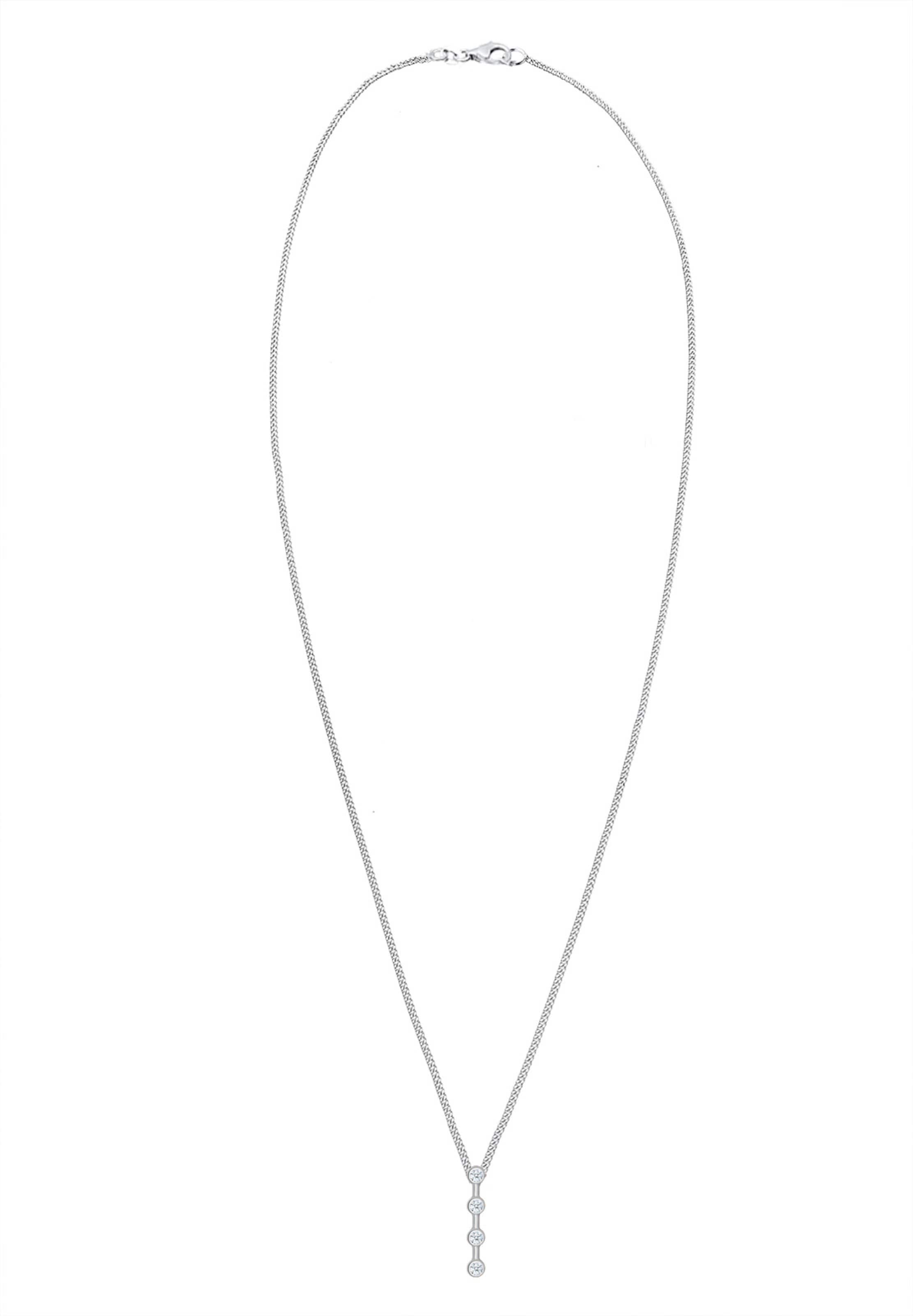 Elli DIAMONDS Ketting 'Geo' in Zilver: voorkant