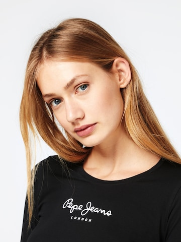 juoda Pepe Jeans Marškinėliai 'NEW VIRGINIA L/S'