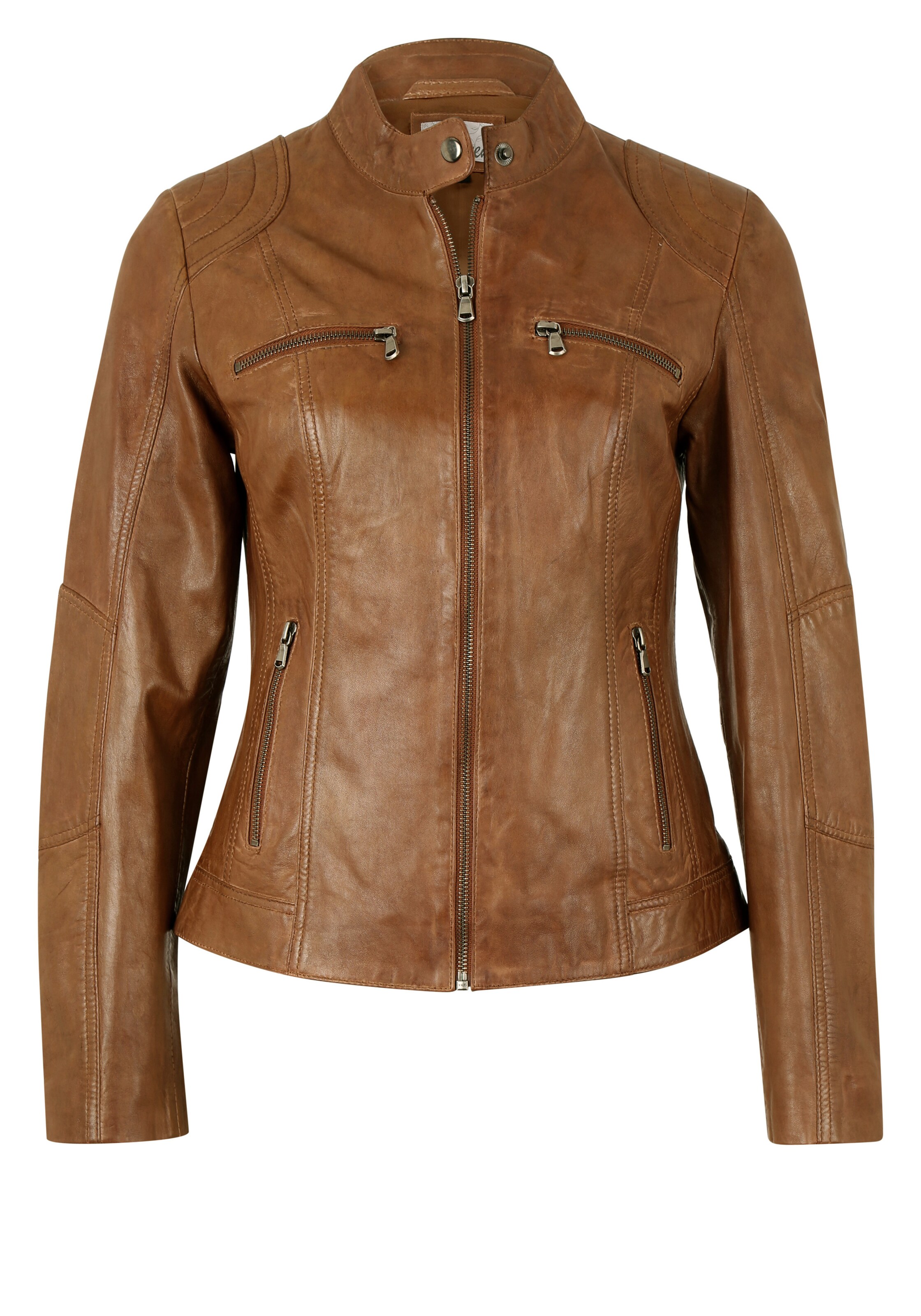 7ELEVEN Lederjacke 'Miracle' in Braun: Vorderseite