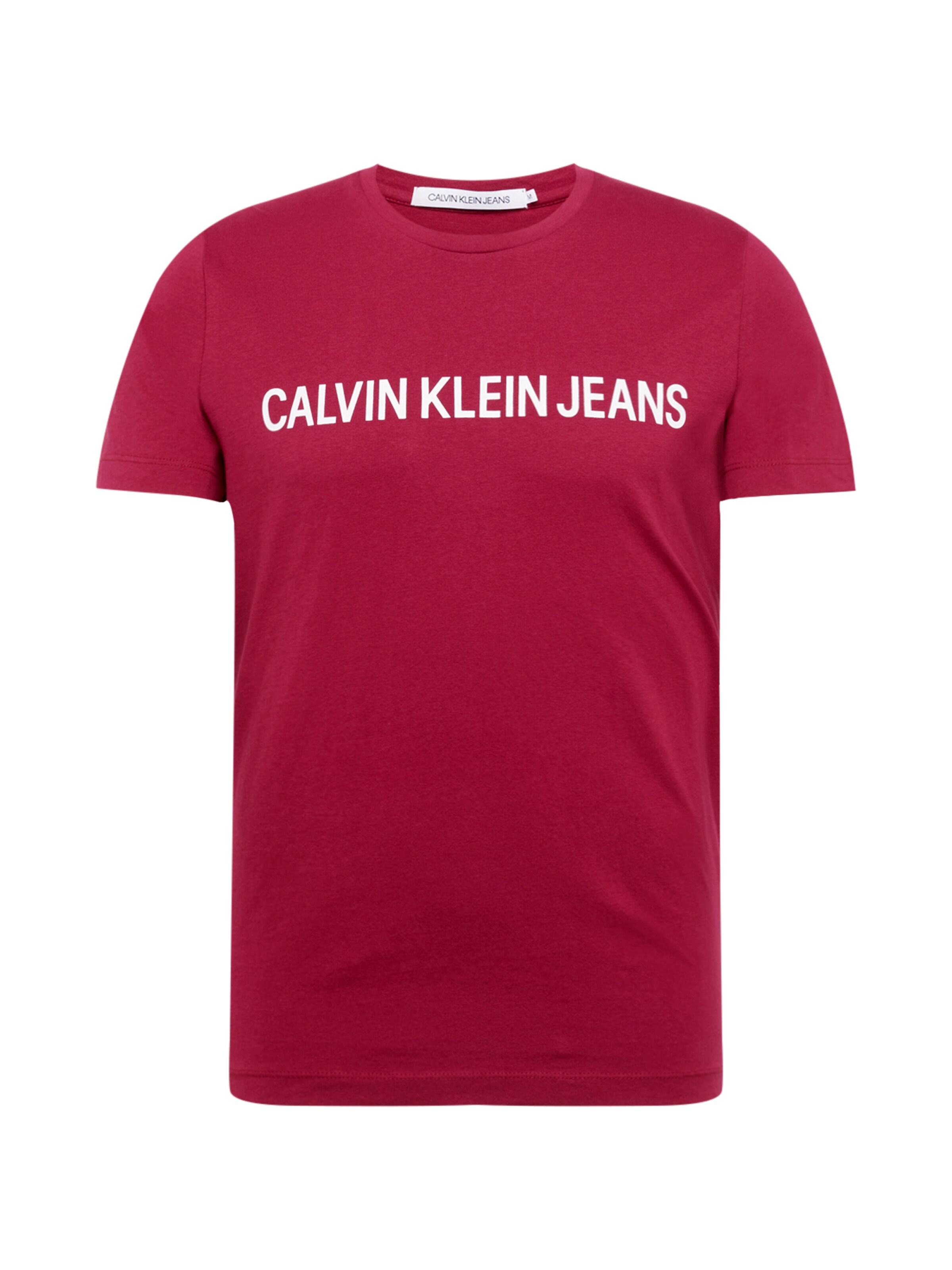 Calvin Klein Jeans - Shirt 'INSTITUTIONAL SLIM LOGO TEE' in de kleur Rood