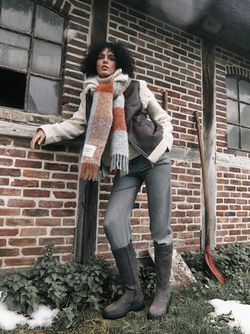 Brown Shearling Vest Look