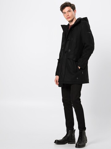 INDICODE JEANS Dufflecoat 'Liam Solid' in Schwarz