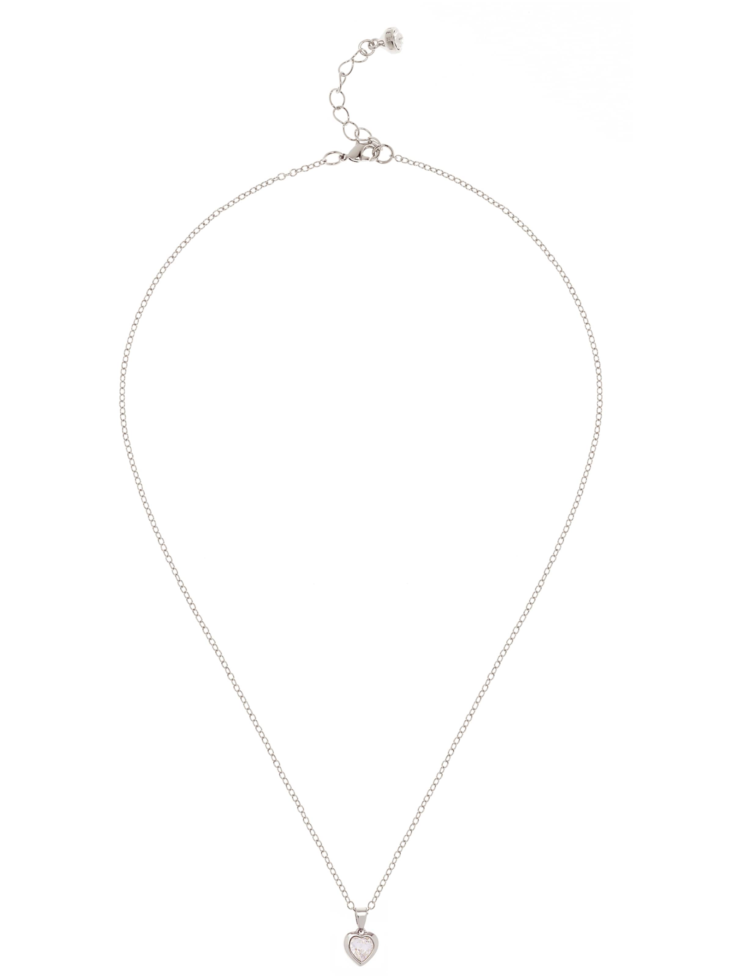 Ted Baker Verižica 'HANNELA: CRYSTAL HEART PENDANT' | srebrna barva: sprednja stran