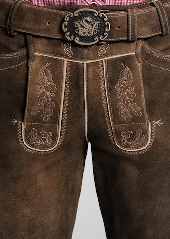 SPIETH & WENSKY Slim fit Traditional Pants 'Ottfried' in Brown