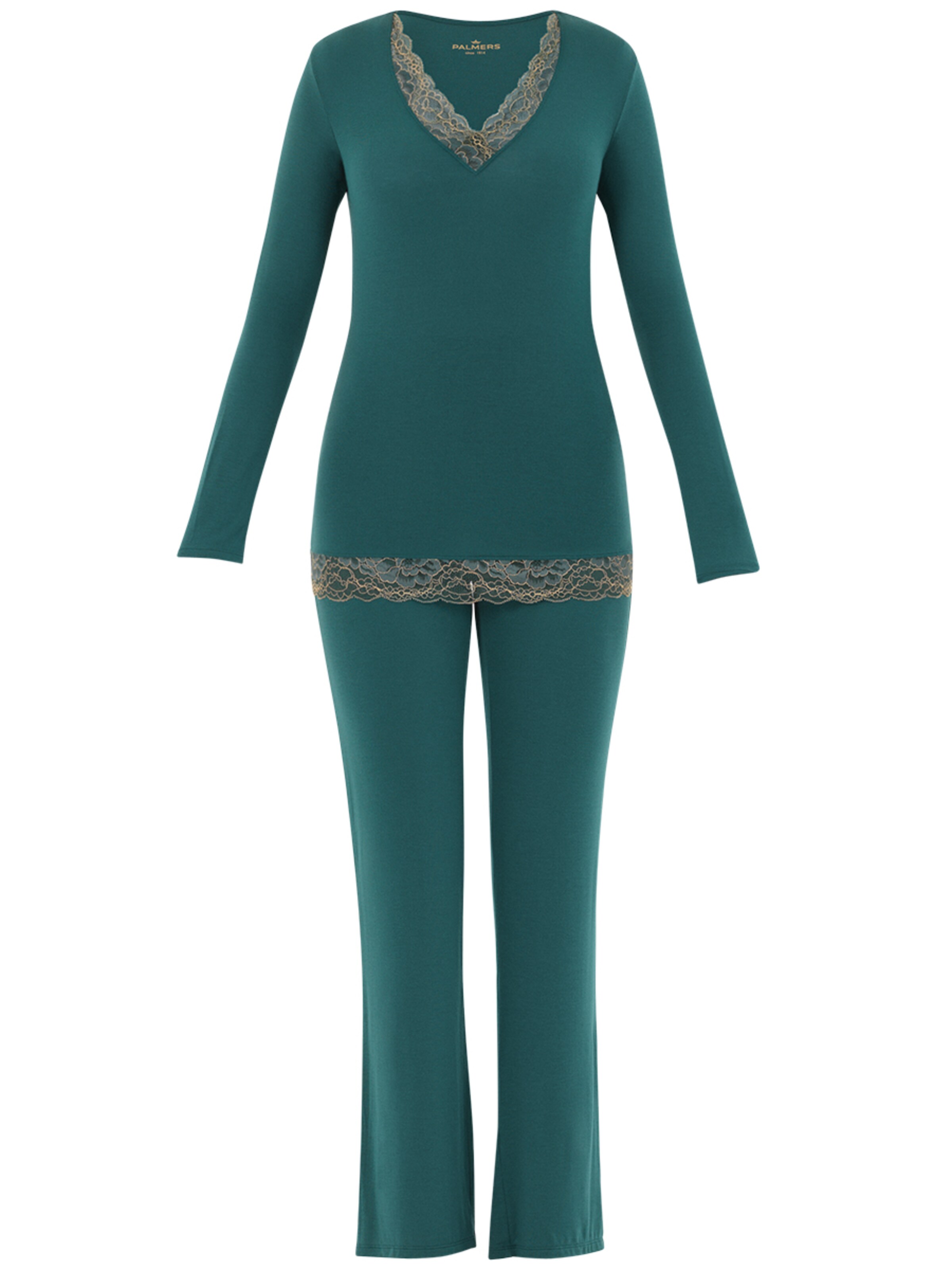 PALMERS - Pyjama 'Flowers' in de kleur Groen