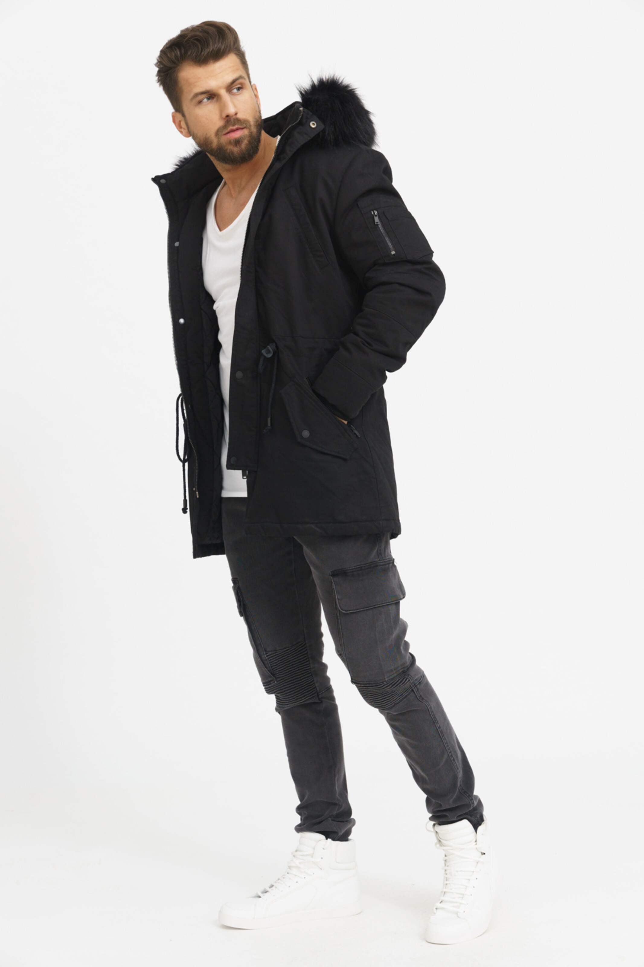 trueprodigy Winter Parka 'Julius' in Black | ABOUT YOU