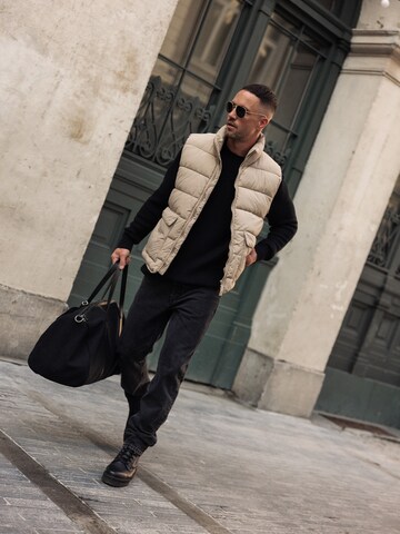 Cool Taupe Puffer Vest Look by DAN FOX APPAREL