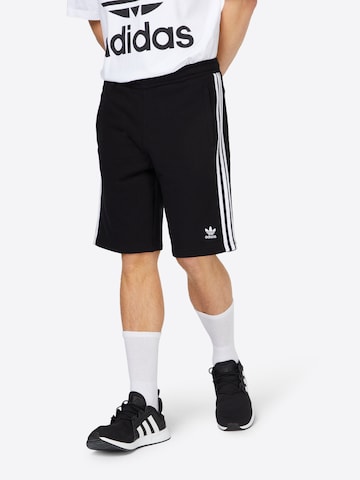 ADIDAS ORIGINALS Regular Pants '3-Stripes Sweat' in Black: front