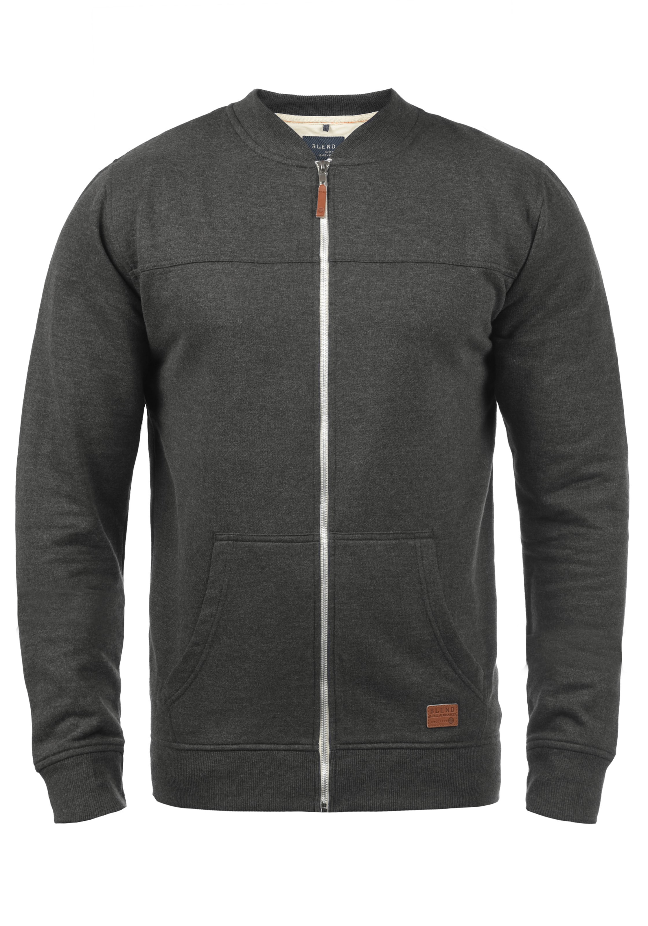 BLEND - Sudadera con cremallera 'Arco' en gris: frente