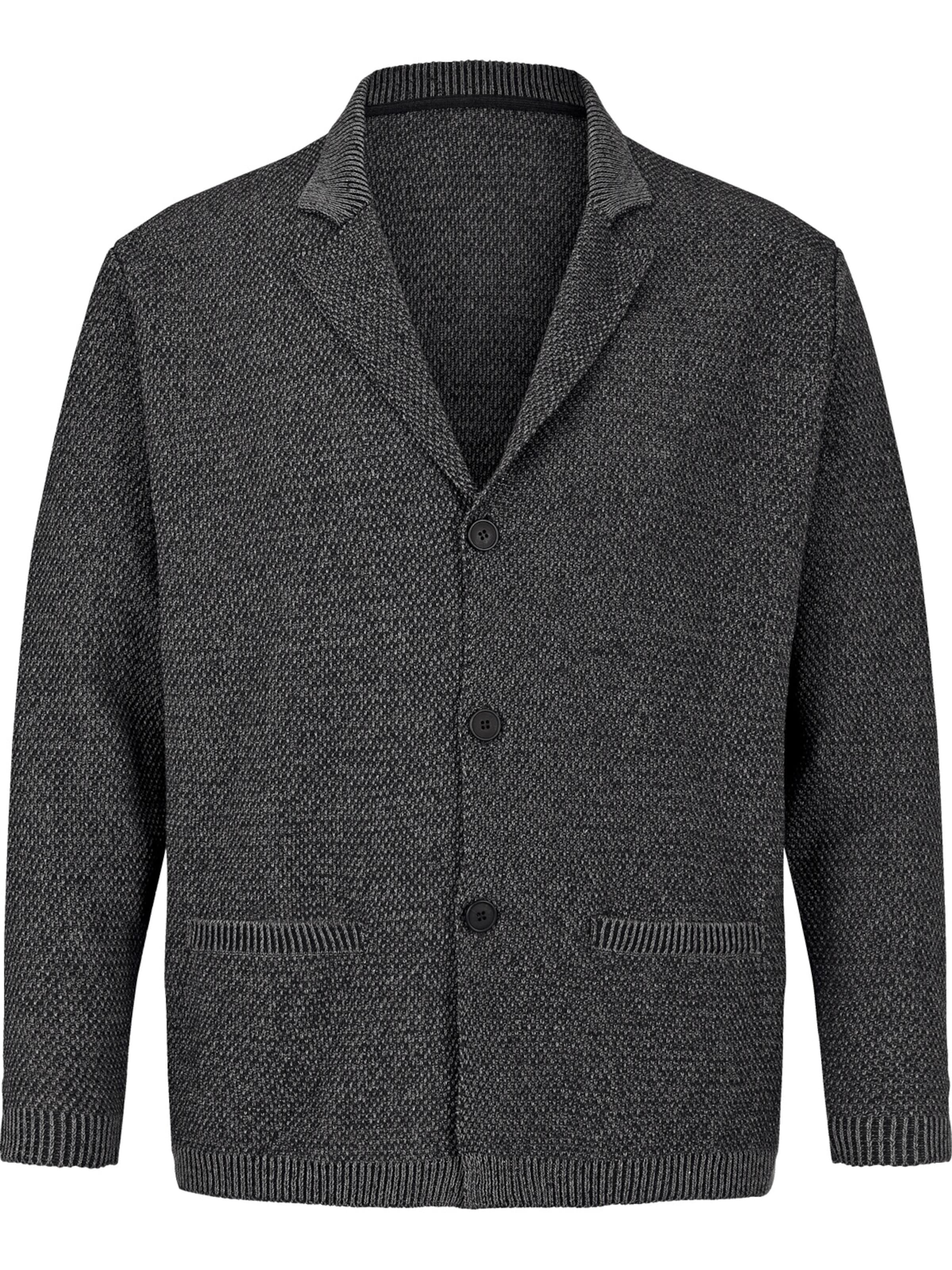 Jan Vanderstorm Comfort fit Knit cardigan 'Asger' in Black: front
