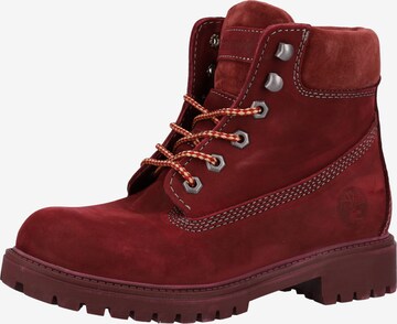 Darkwood Lace-Up Ankle Boots in Red: front