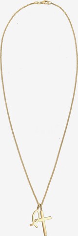 ELLI Necklace 'Fisch, Kreuz' in Gold: front