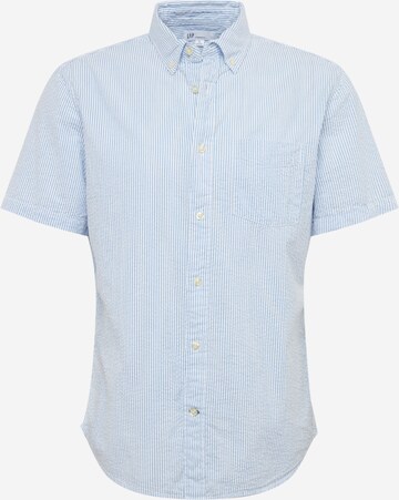 GAP - Slim Fit Camisa 'SEERSUCKER ' em azul: frente