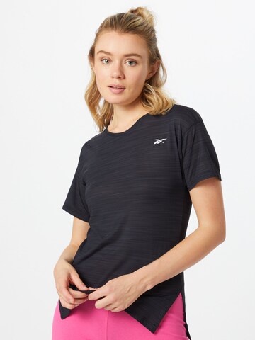 T-shirt fonctionnel Reebok en noir : devant