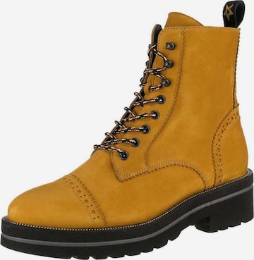 Paul Green Lace-Up Ankle Boots in Yellow: front