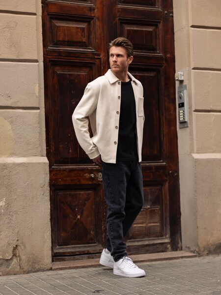 James B. - Natural White Shacket Look by DAN FOX APPAREL