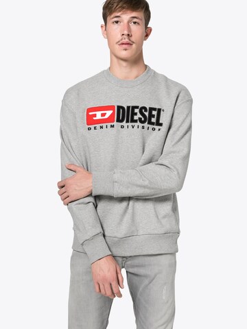 DIESEL Sweatshirt 'S Crew Division' in Grijs: voorkant