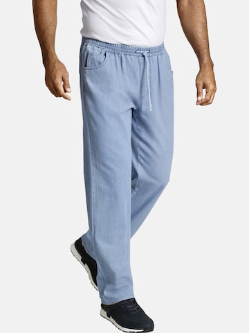 Jan Vanderstorm Loose fit Pants ' Daan ' in Blue: front