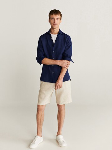 MANGO MAN Regular Fit Hemd 'Avispe' in Blau