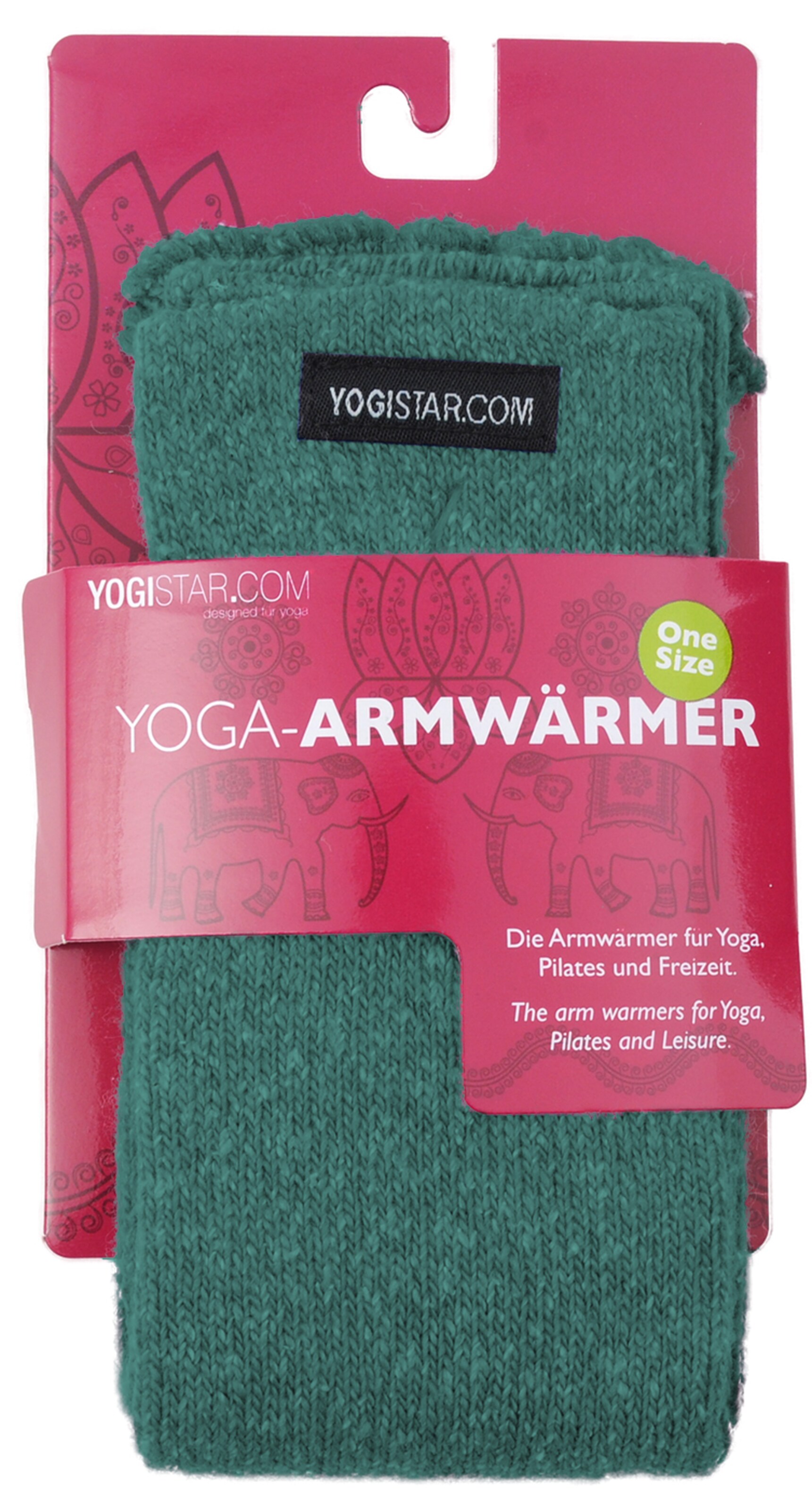 YOGISTAR.COM Yoga Armwärmer in Grün: Vorderseite
