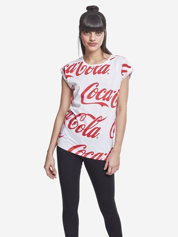 Maglietta 'Coca Cola' di Merchcode in bianco: frontale