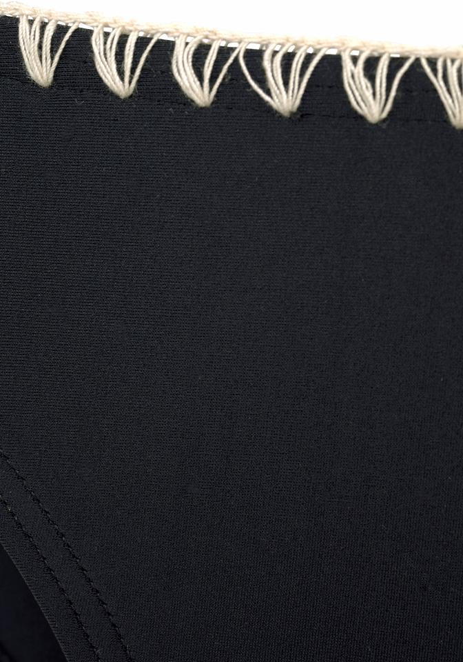 BUFFALO Triangel-Bikini mit Häkelkante in Schwarz 