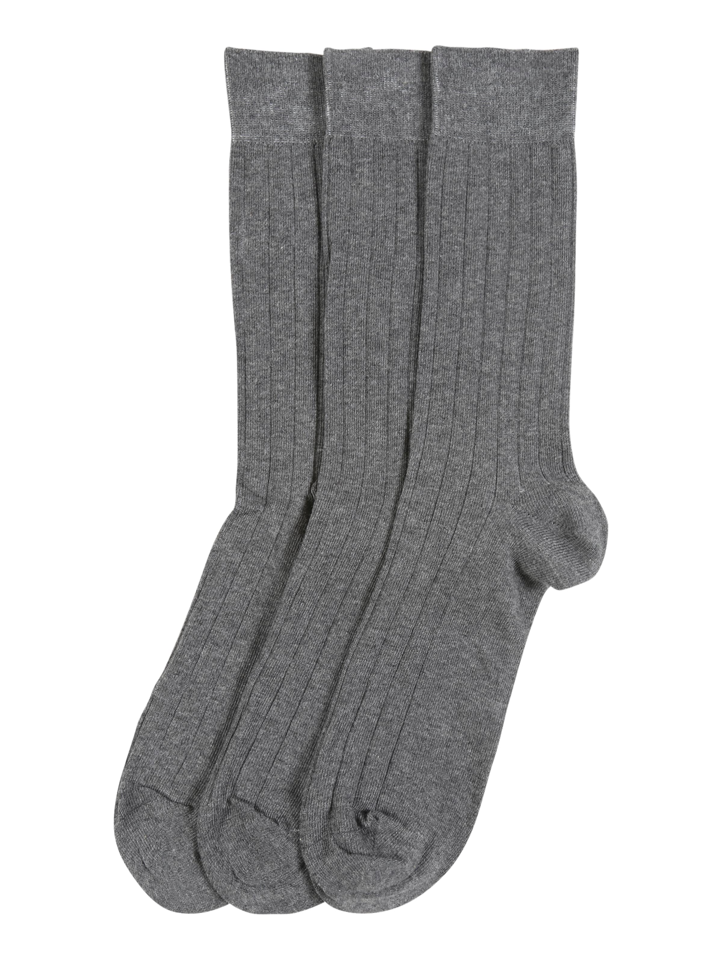 SELECTED Regular Socks 'SHDPete' in Grey: front