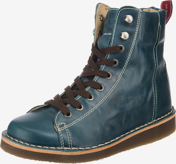 Grünbein Lace-Up Ankle Boots 'Louis' in Blue: front