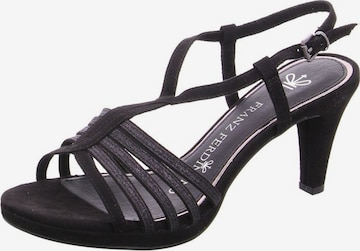 Franz Ferdinand Strap Sandals in Black: front