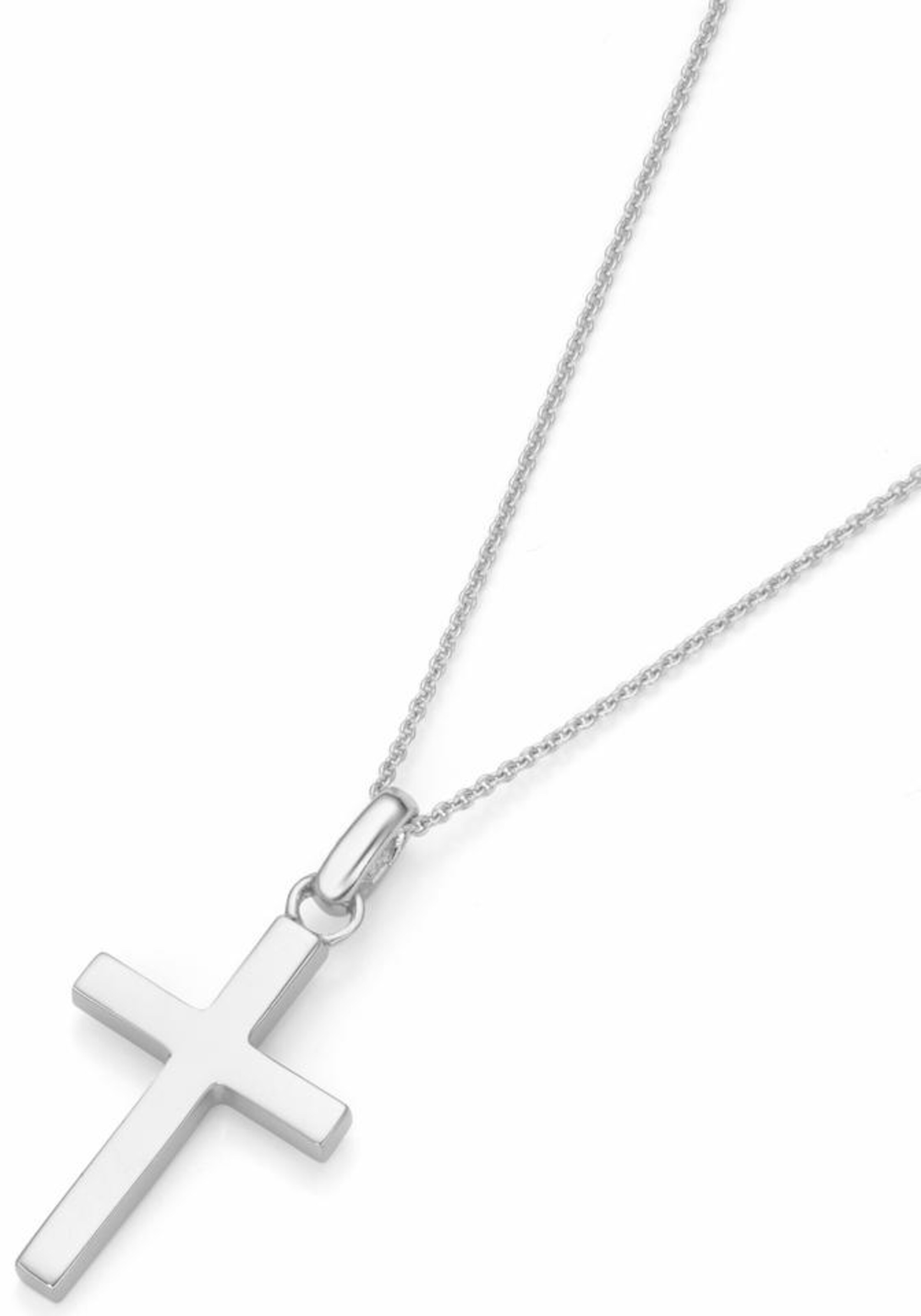 FIRETTI Kette mit Anhänger 'Kreuz' in Silber: Vorderseite