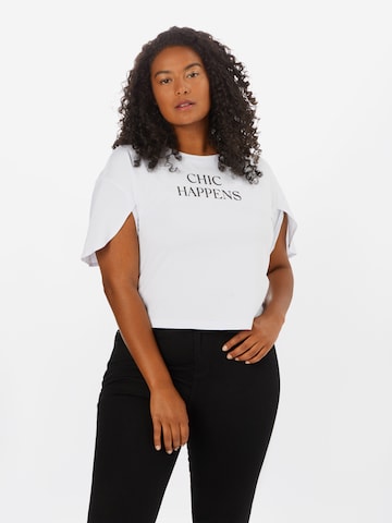 Guido Maria Kretschmer Curvy - Camiseta 'Alena' en blanco: frente