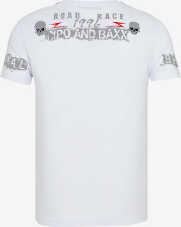 CIPO & BAXX T-Shirt mit coolem Print in Weiß