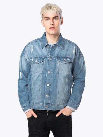 Urban Classics Between-Season Jacket in Blue: front