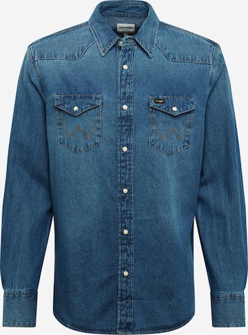 WRANGLER Regular fit Button Up Shirt in Blue: front