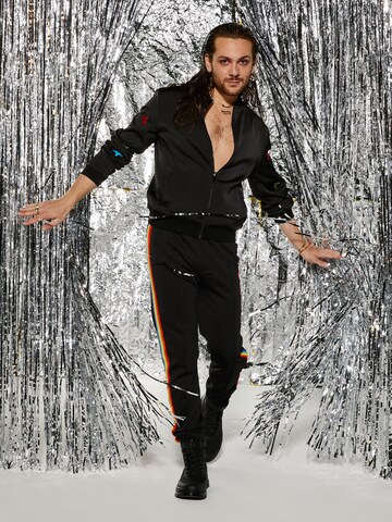 ABOUT YOU x Riccardo Simonetti Tapered Trousers in Black