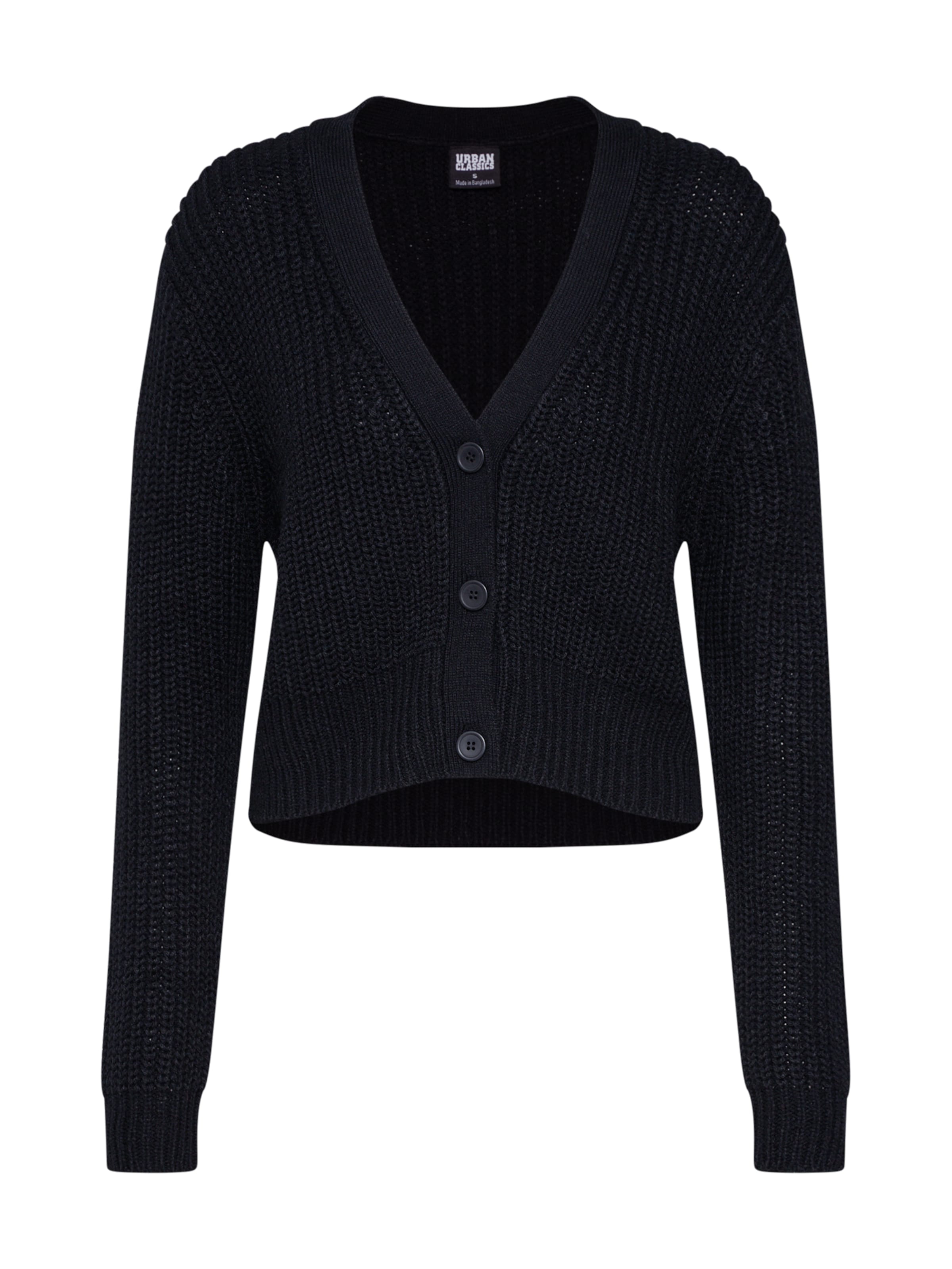 Urban Classics Gebreid vest in Zwart: voorkant